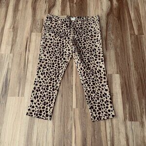 Merona Fit 3 Brown Leopard Animal Print Dress Pants Size 16 NWT Inseam 27”